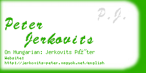 peter jerkovits business card